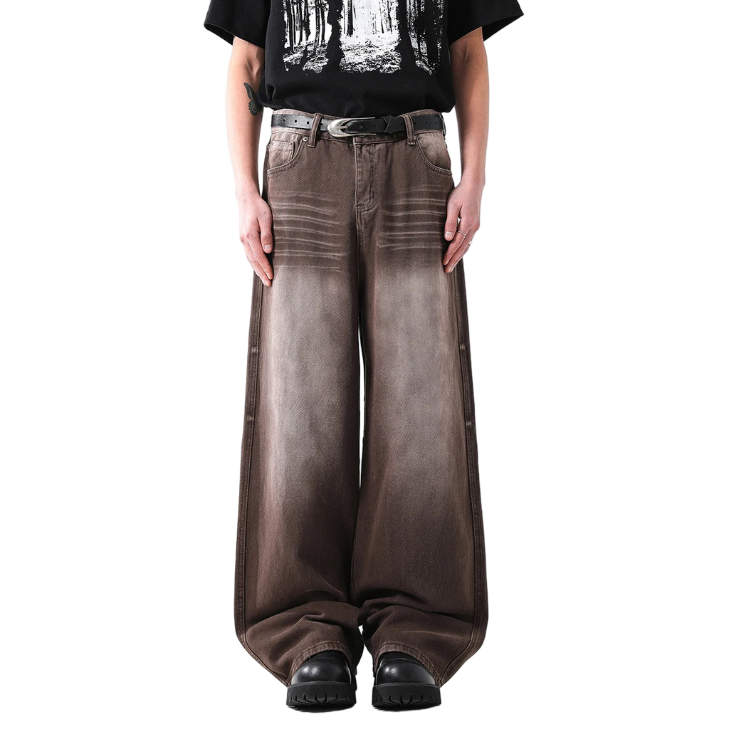 Washed Loose Fit Straight Leg Jeans