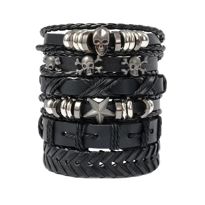 Multilayer Antique Leather Bracelet Sets