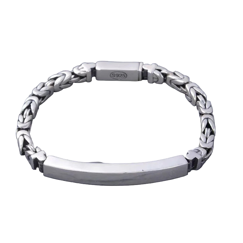 S925 Silver Square Bar Bracelet