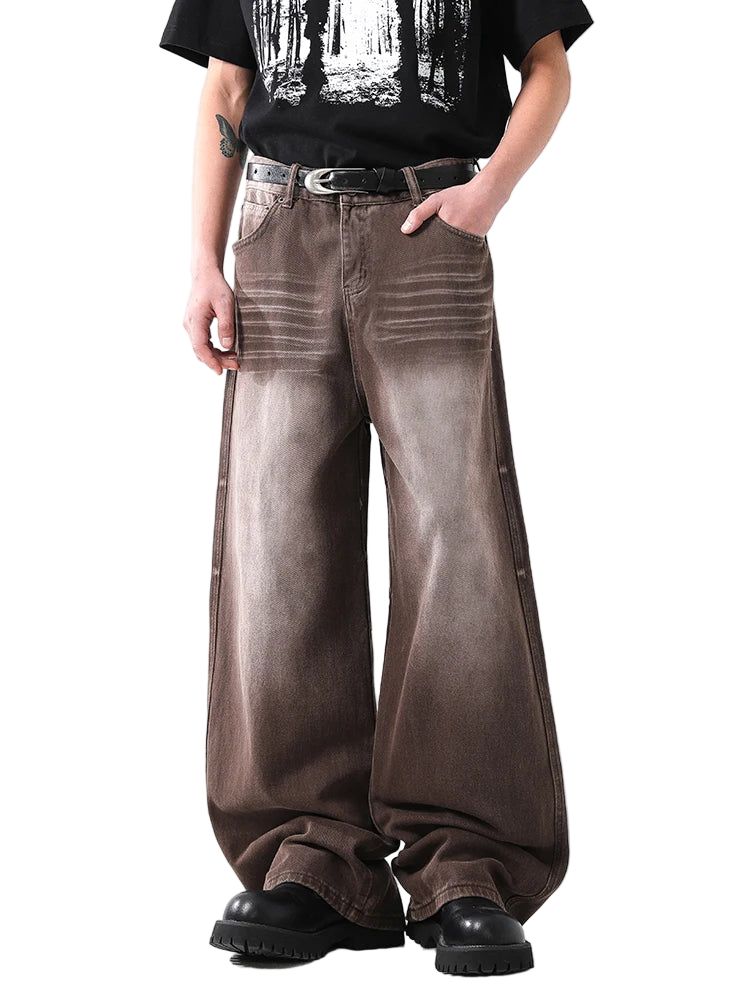 Washed Loose Fit Straight Leg Jeans
