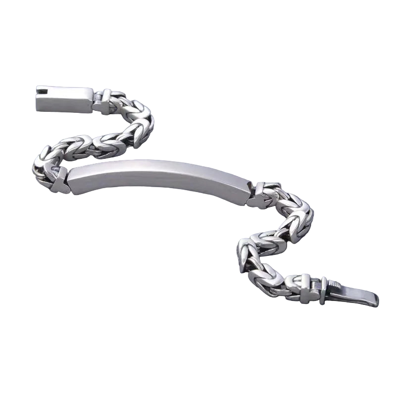S925 Silver Square Bar Bracelet