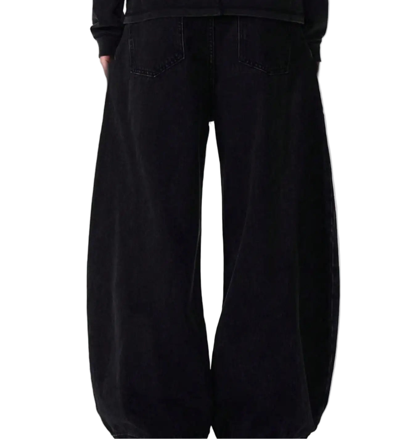 Black High Street Jeans Wide Leg Curved Jeans