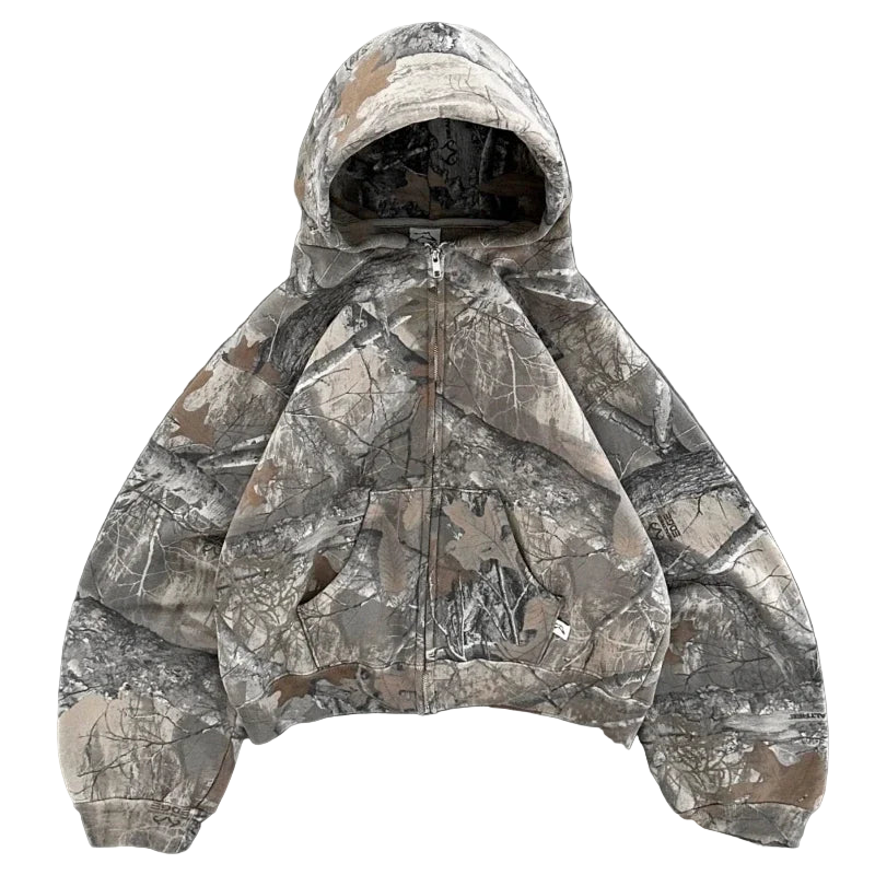 Camouflage Pattern Zipper/Pullover