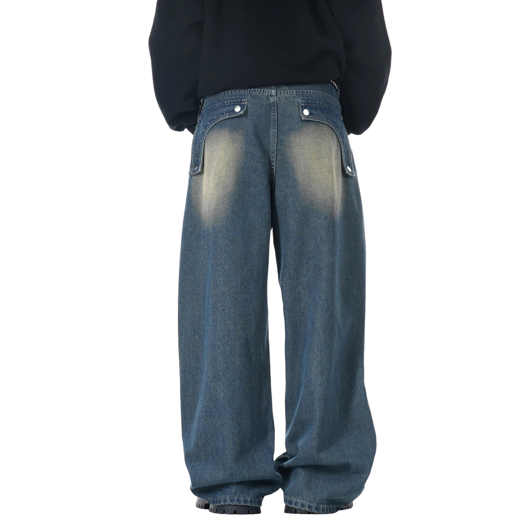 Vintage Streetwear Embroidered Baggy Denim Pants