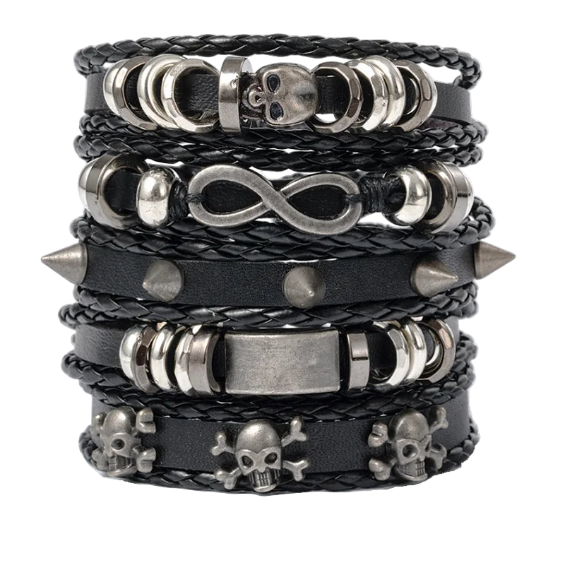 Multilayer Antique Leather Bracelet Sets