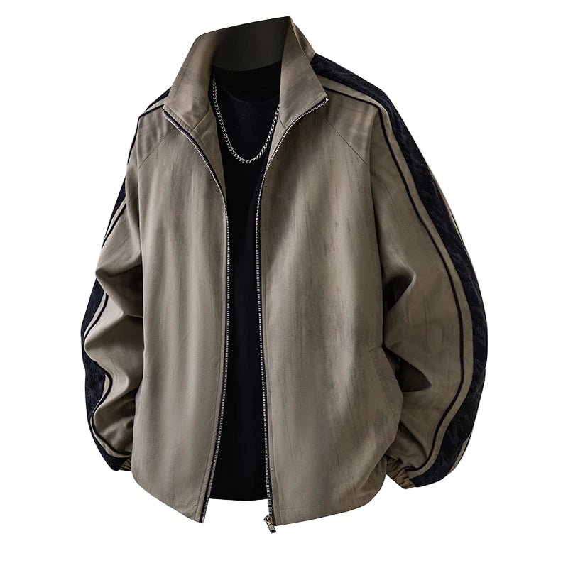 Loose Striped Windbreaker