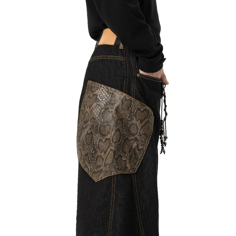 Snake Print Pocket Machete Pants