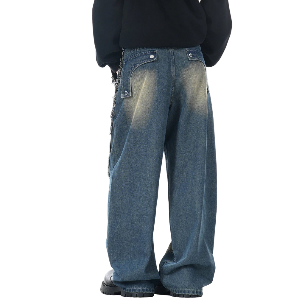 Vintage Streetwear Embroidered Baggy Denim Pants