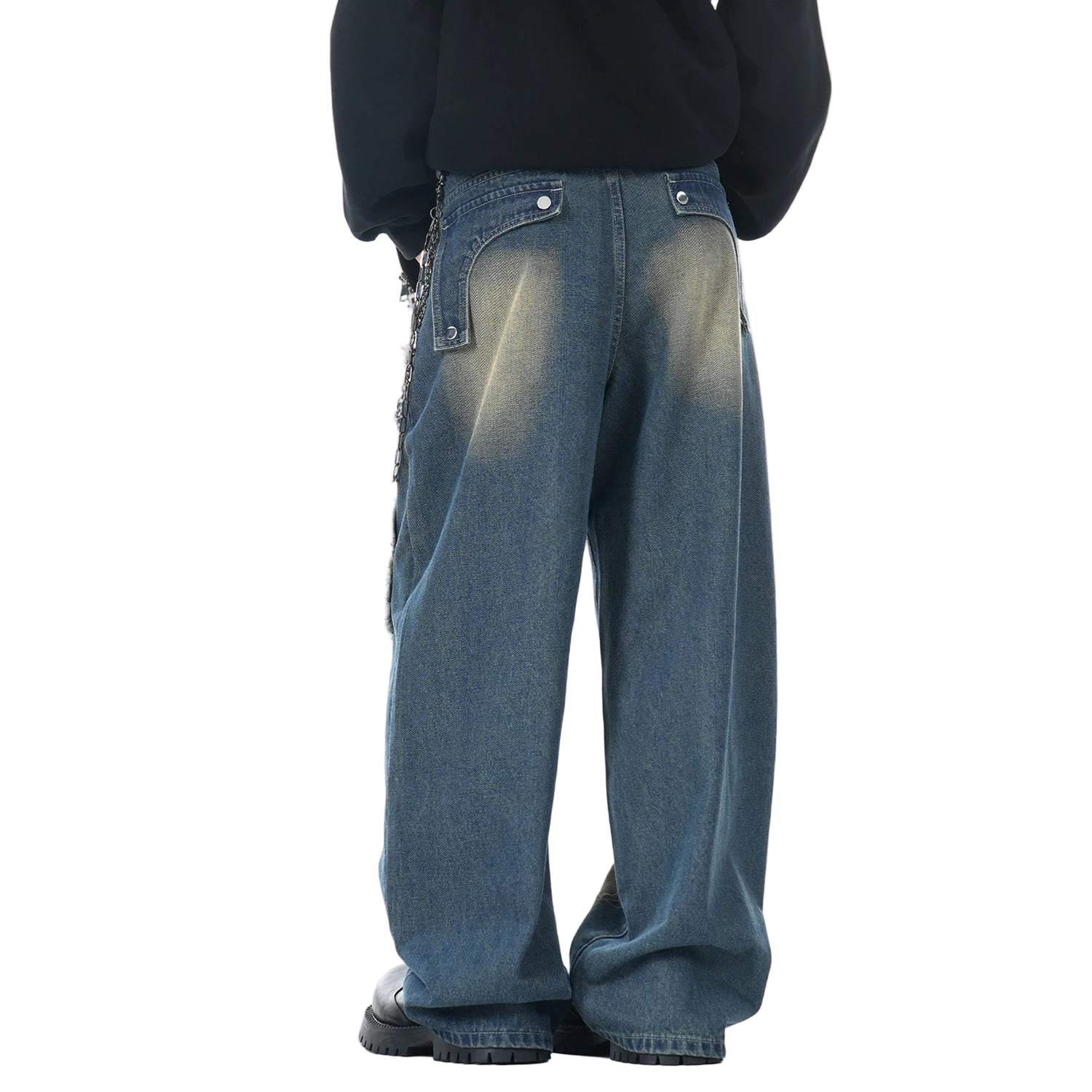 Vintage Streetwear Embroidered Baggy Denim Pants