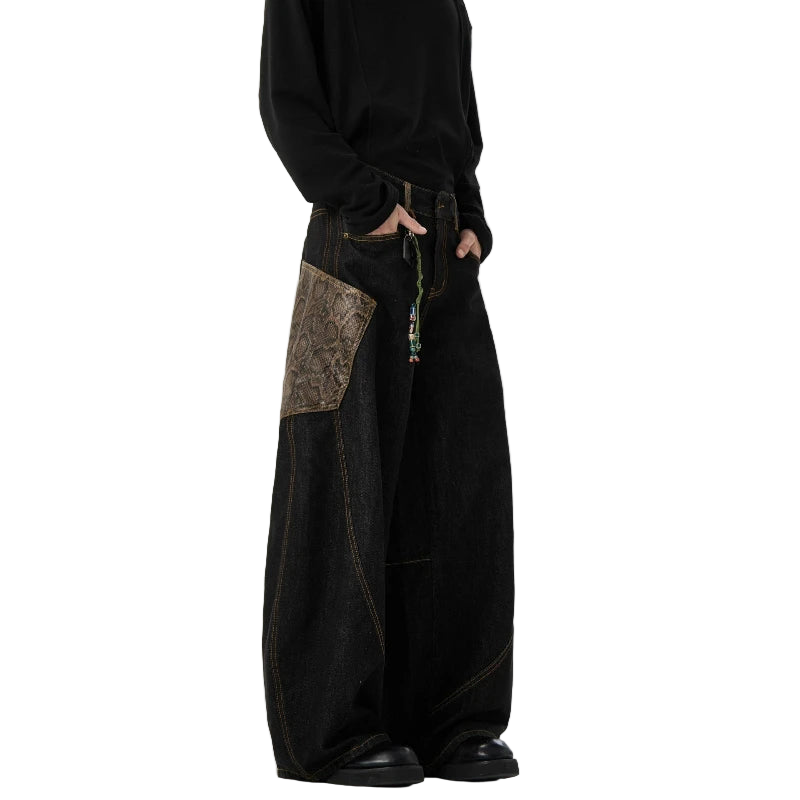 Snake Print Pocket Machete Pants