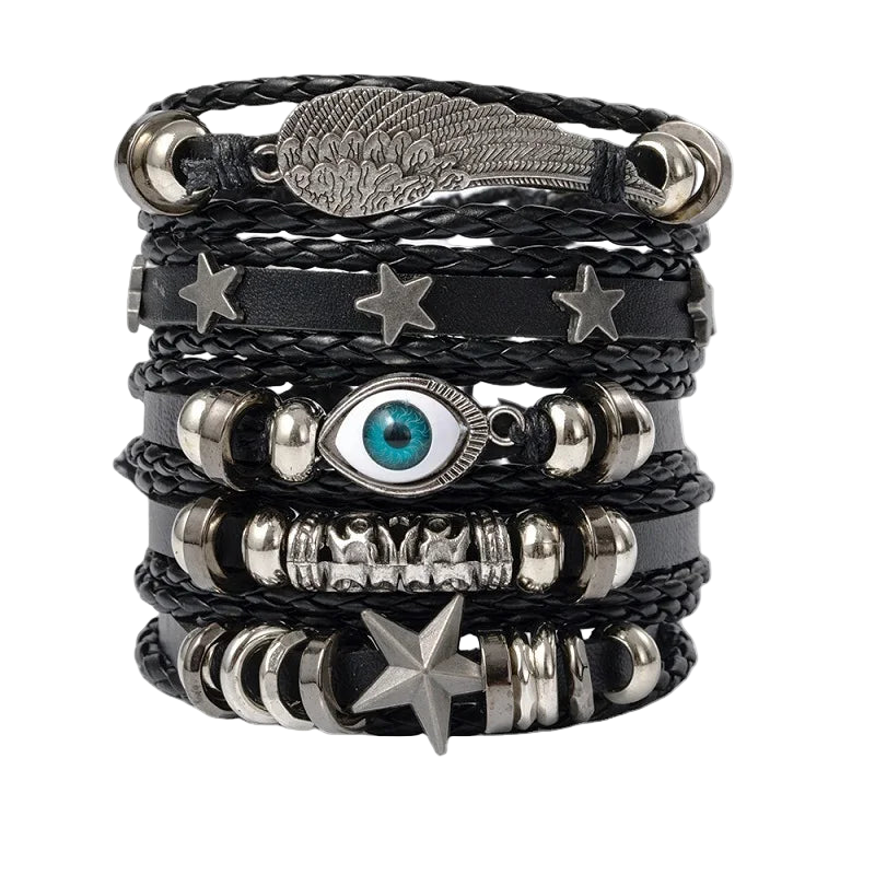 Multilayer Antique Leather Bracelet Sets