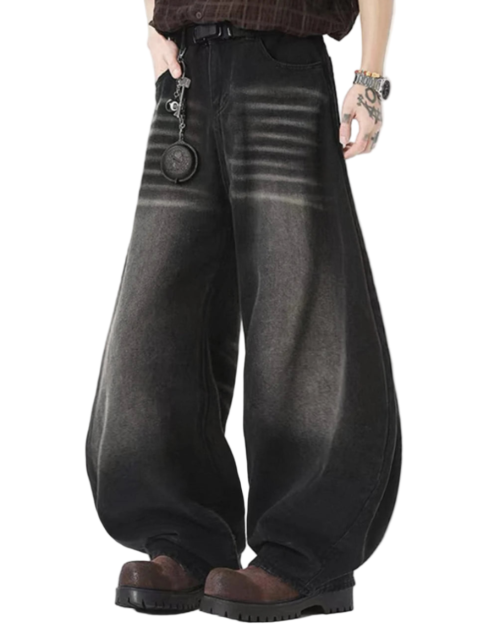 Embroidered Machete Wide Leg Jeans