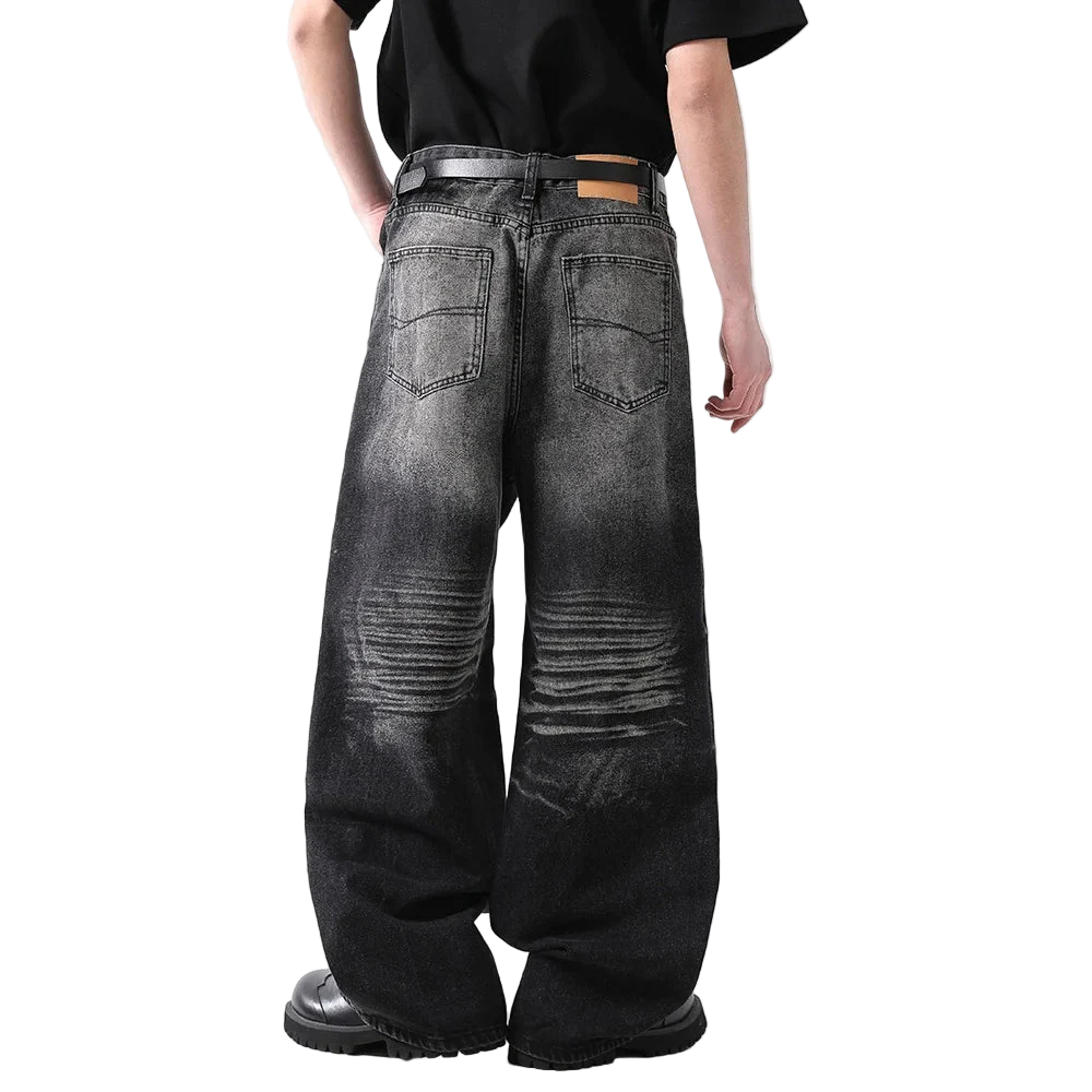 Washed Loose Fit Straight Leg Jeans