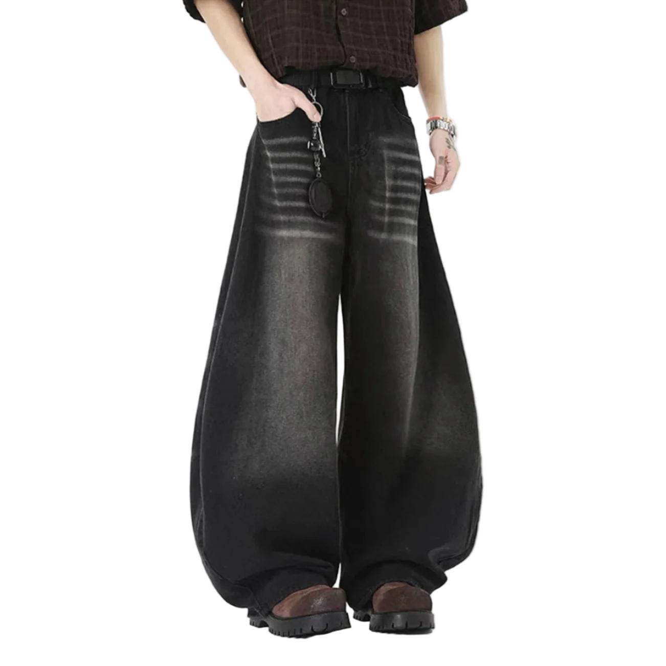 Embroidered Machete Wide Leg Jeans