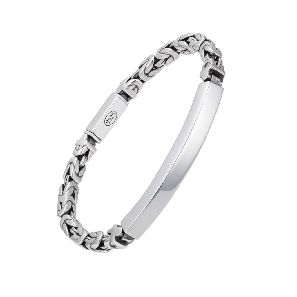 S925 Silver Square Bar Bracelet