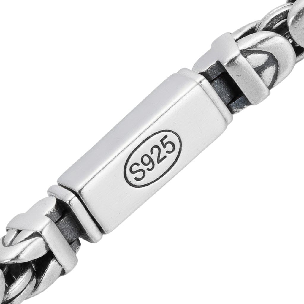 S925 Silver Square Bar Bracelet