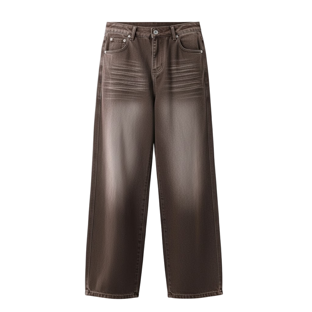 Washed Loose Fit Straight Leg Jeans