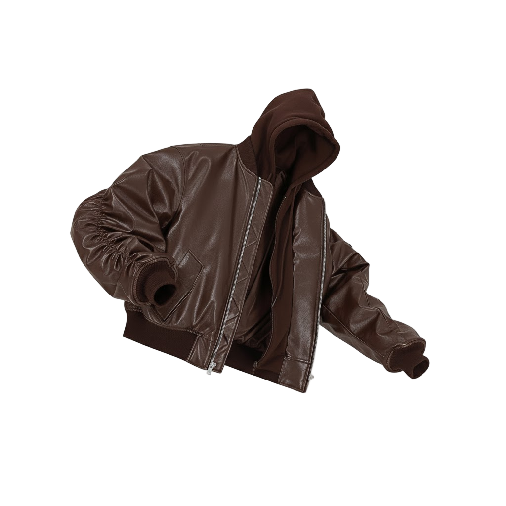Oversized Leather Bomber Jacket