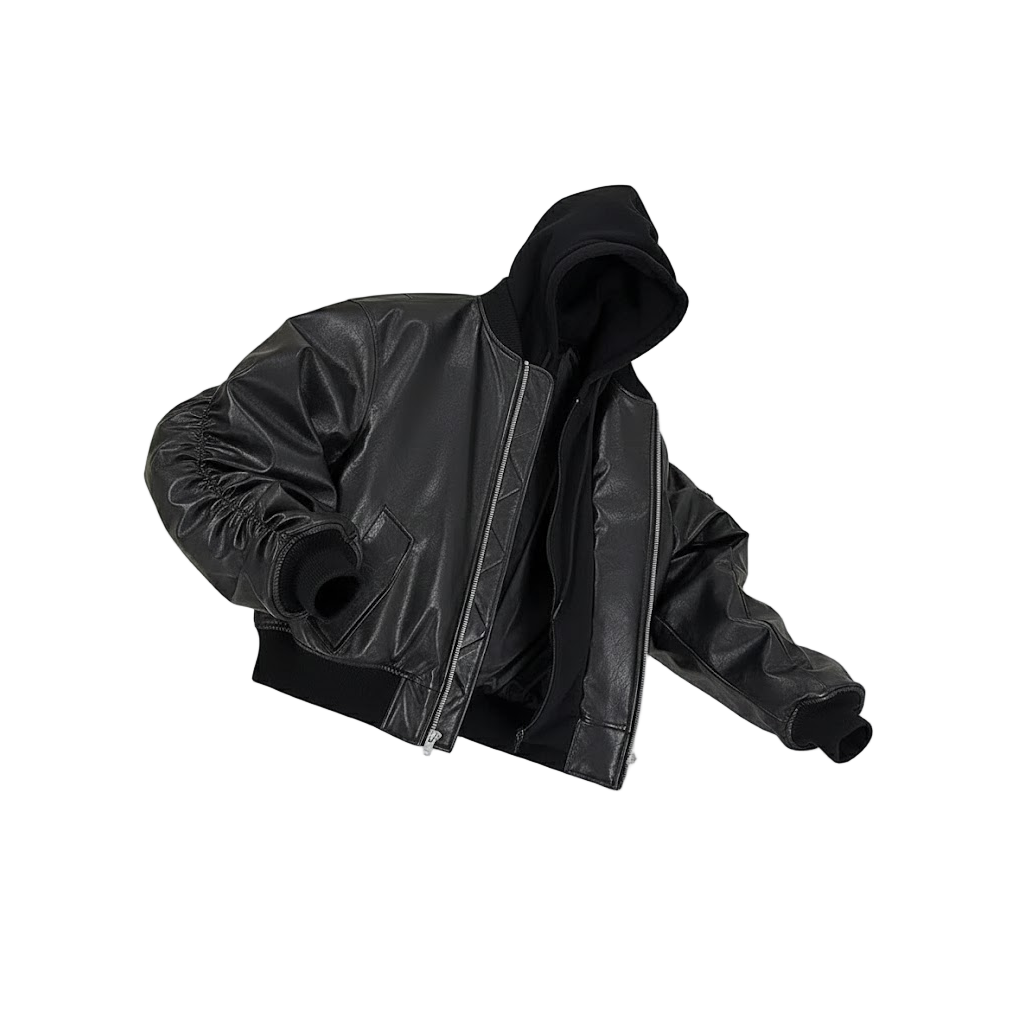 Oversized Leather Bomber Jacket