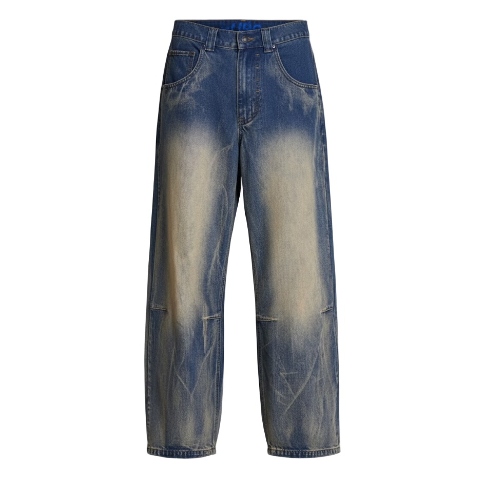 Angel Pattern Baggy Jeans