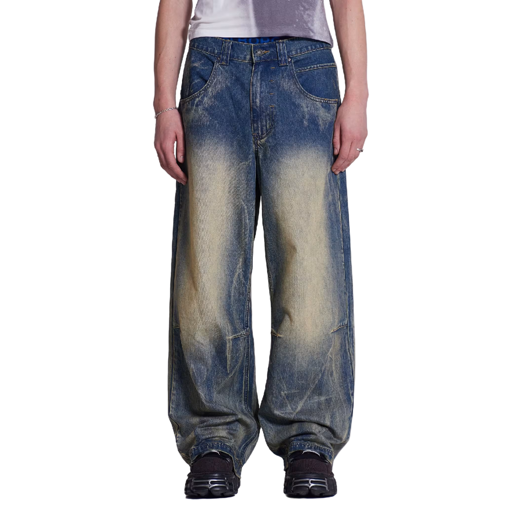 Angel Pattern Baggy Jeans