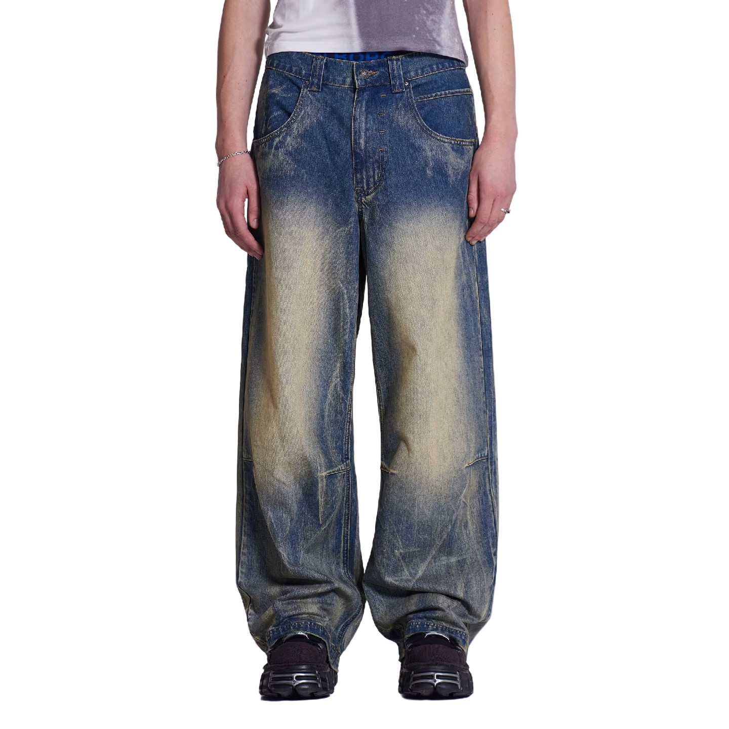 Angel Pattern Baggy Jeans