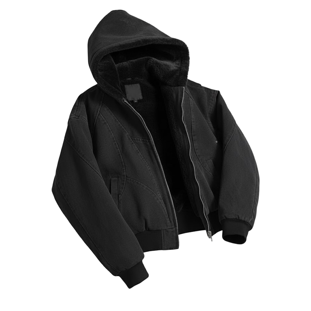 Canvas Washed Jacket with Faux Fur