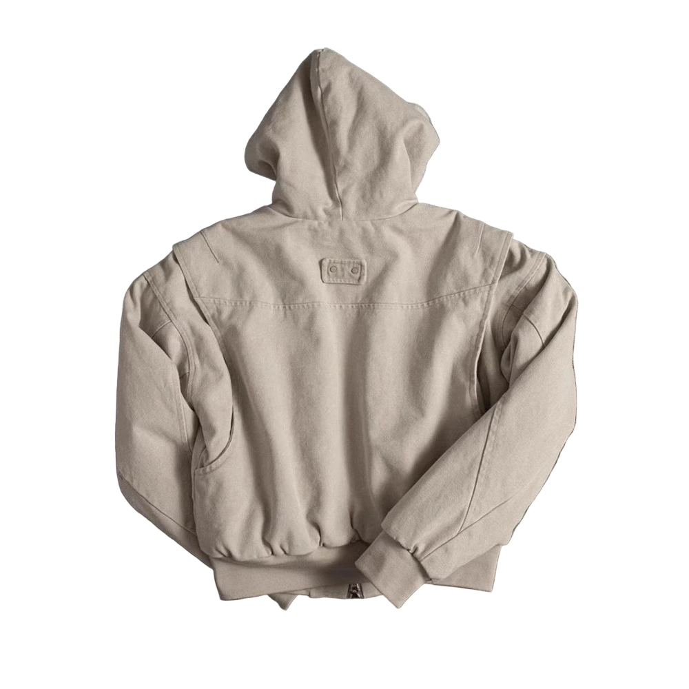 Canvas Washed Jacket with Faux Fur