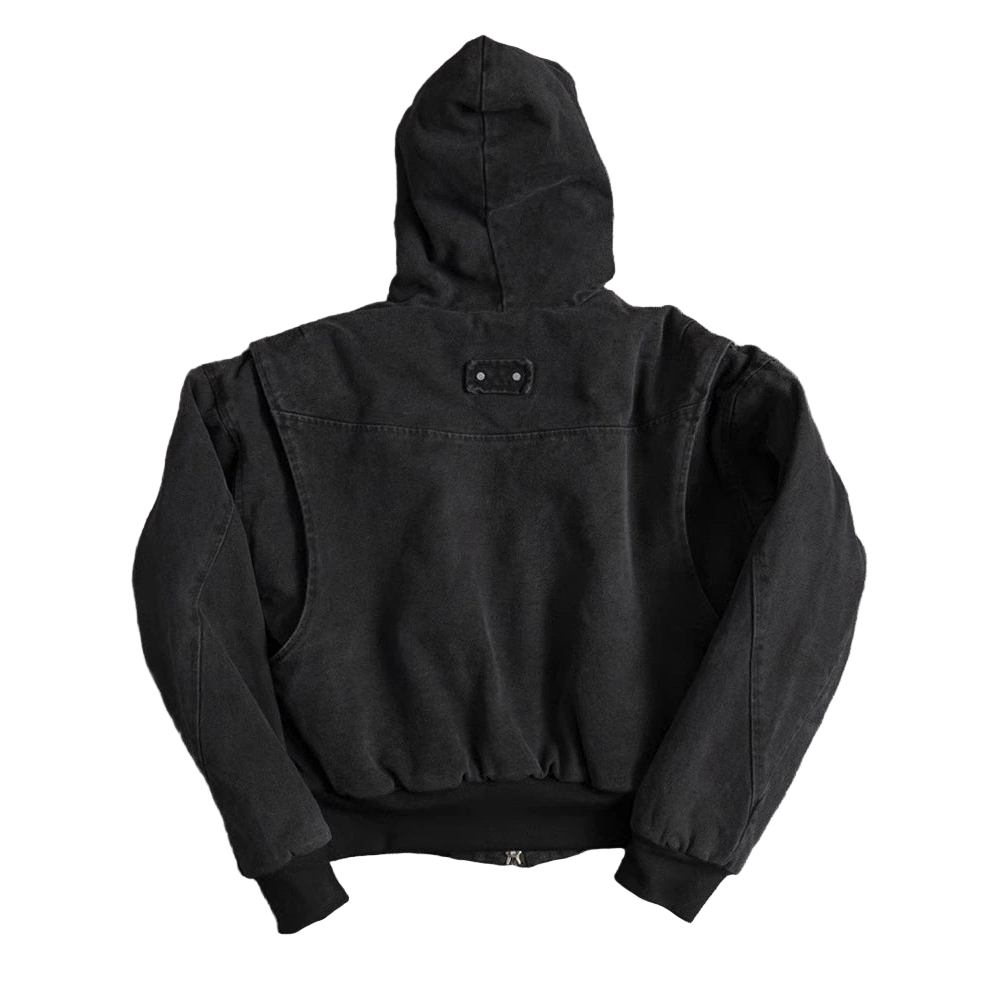 Canvas Washed Jacket with Faux Fur